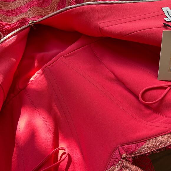 NWT RAISA VANESSA Metallic Lace Off The Shoulder Ruffled Minidress, FR38/US6 - Picture 7 of 9